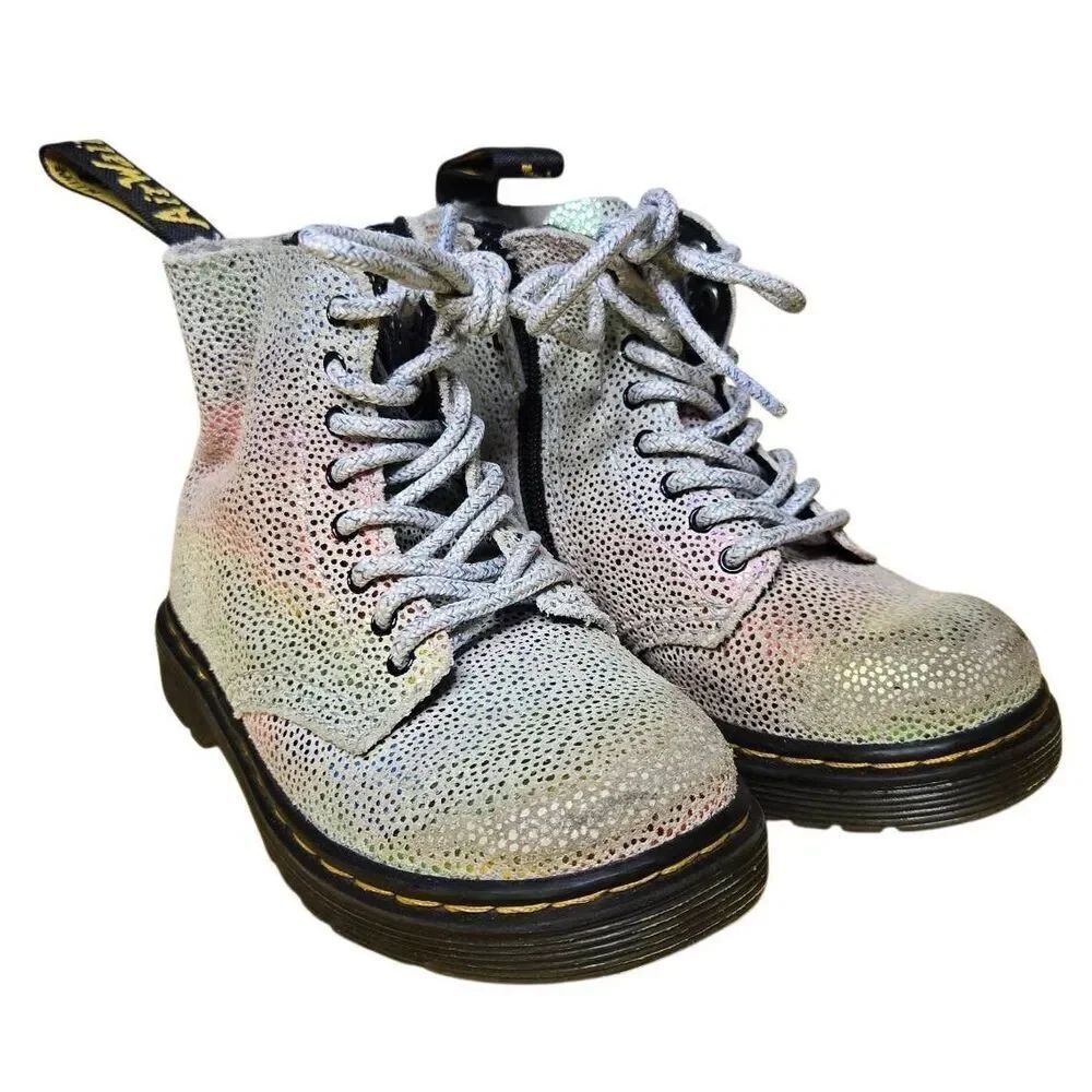 Dr. Martens 1460 Pascal Kids Rainbow Boots Size US 7